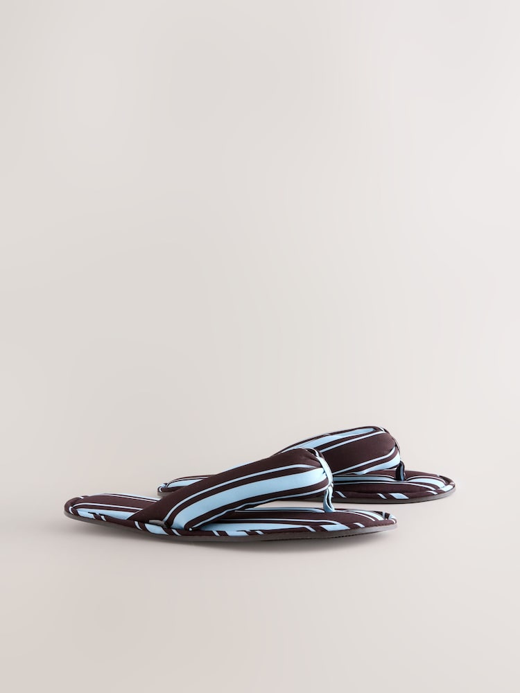 Chocolate Brown Toe Thong Slippers - Image 2 of 8 Chocolate Brown Toe Thong Slippers - Image 2 of 8