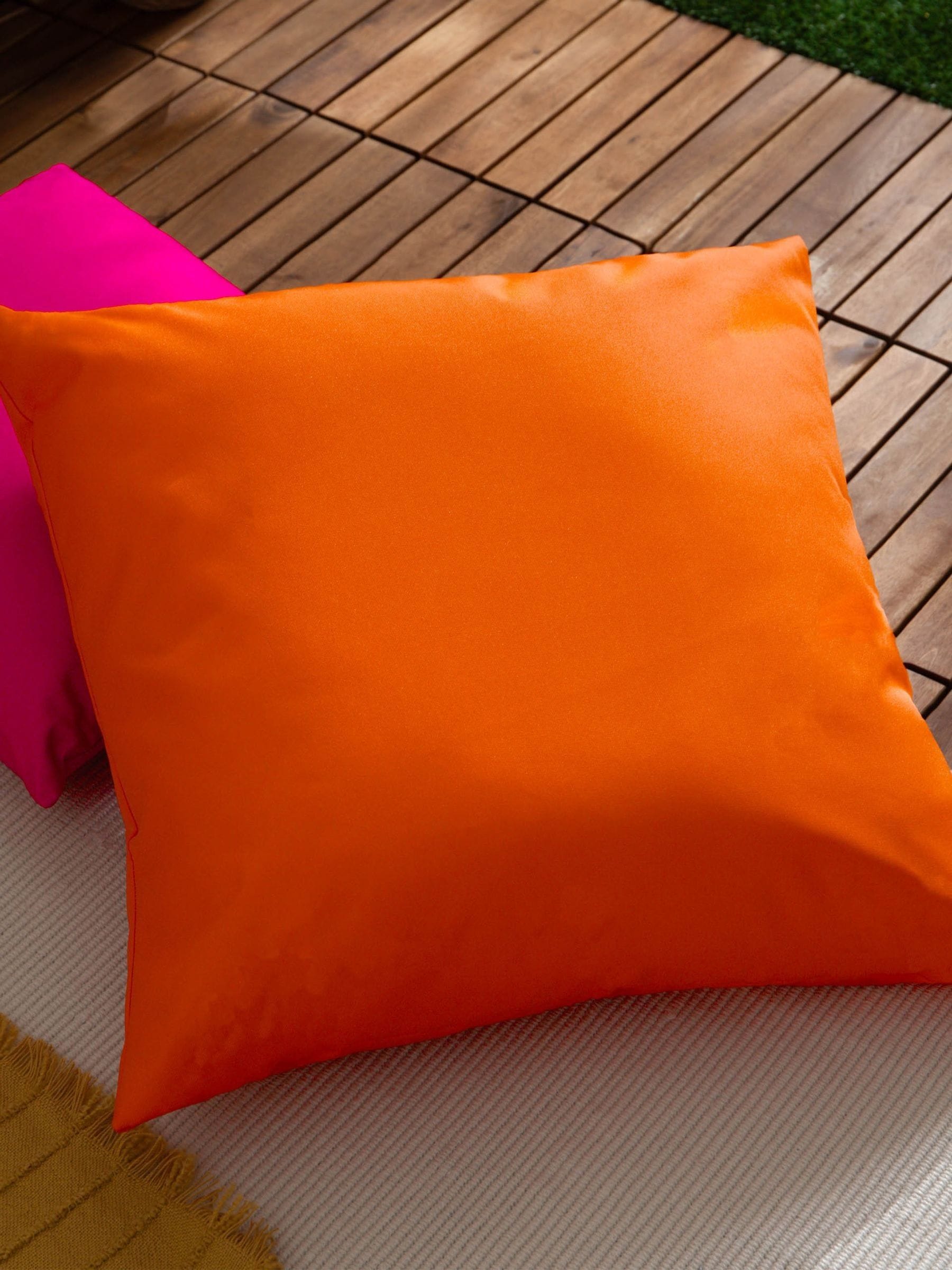 Furn Orange Plain Large Outdoor Cushion - Thumbnail 4