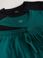 Black/Green Jersey Short Pyjamas Set 2 Pack - Image 16 of 16