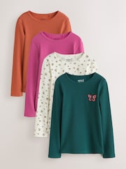 Green Butterfly Beaded Long Sleeve Tops 4 Pack (3-16yrs) - Image 1 of 8