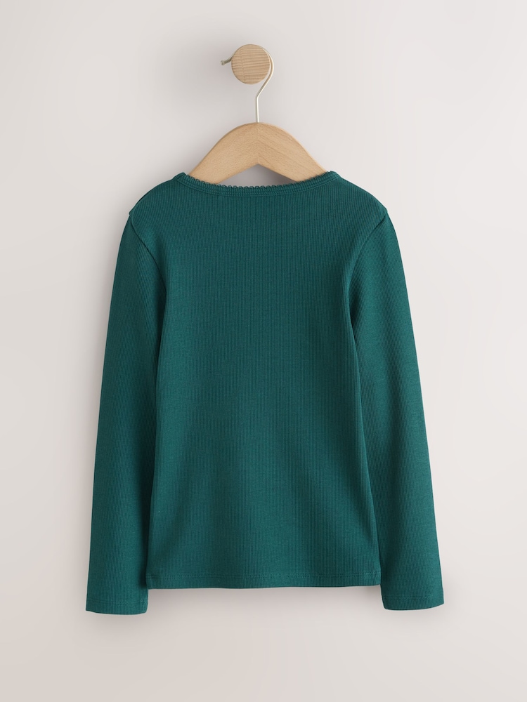 Green Butterfly Beaded Long Sleeve Tops 4 Pack (3-16yrs) - Image 2 of 8