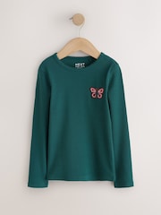 Green Butterfly Beaded Long Sleeve Tops 4 Pack (3-16yrs) - Image 3 of 8