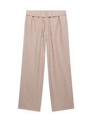 Superdry Red Cotton Stripe Elastic Trousers - Image 1 of 2