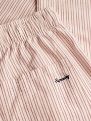 Superdry Red Cotton Stripe Elastic Trousers - Image 2 of 2