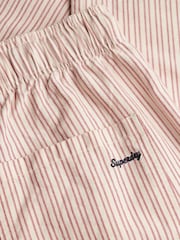 أحمر - بنطلون قطن مخطّط بخصر قابل للتمدد من Superdry - Image 8 of 8