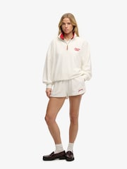 Кремовий - Superdry Heritage Terry Half Zip Sweat Top - Image 3 of 7