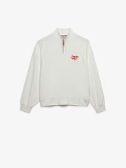 Кремовий - Superdry Heritage Terry Half Zip Sweat Top - Image 6 of 7