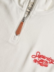 Кремовий - Superdry Heritage Terry Half Zip Sweat Top - Image 7 of 7