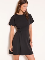 Lipsy Black Side Knot Mini Dress - Image 1 of 4