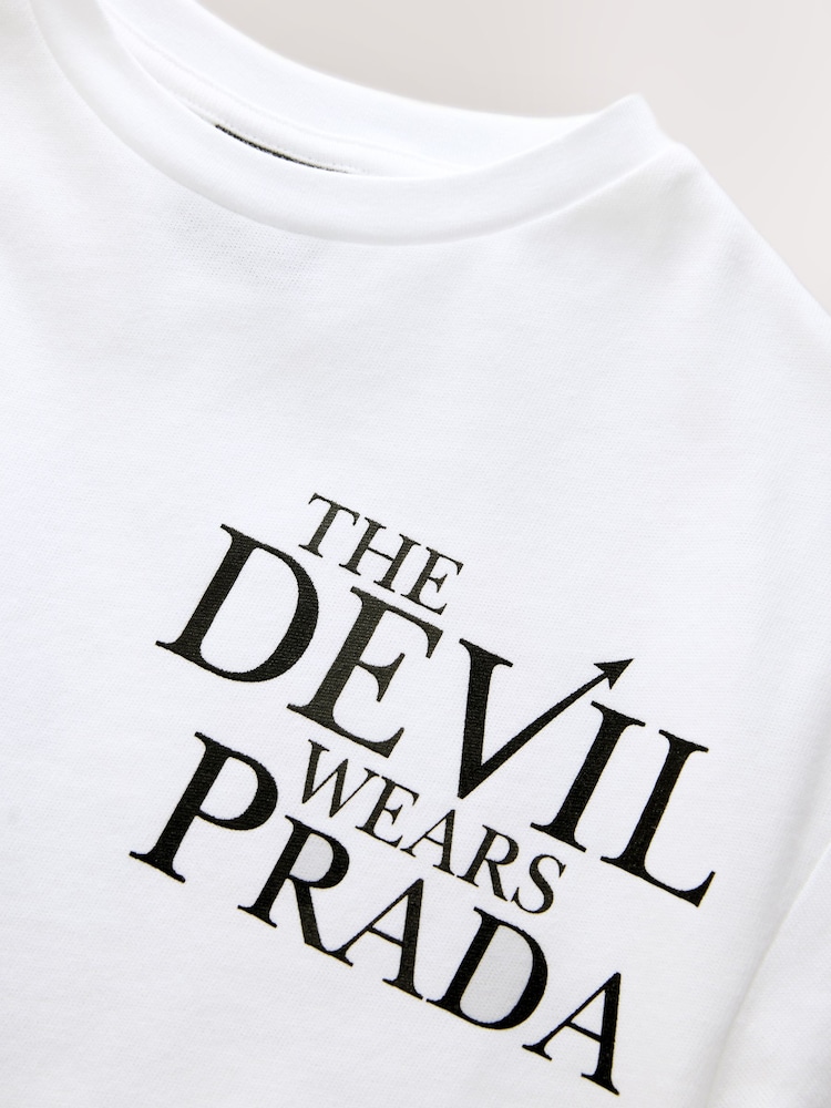 White The Devil Wears Prada Oversized Graphic T-Shirt (3-16yrs) - Image 4 of 4