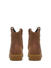 Clarks Tan Brown Tessyn Stud Western Boots - Image 5 of 6