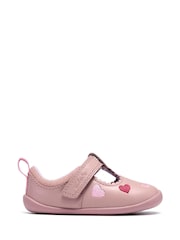 Clarks Pink Toddlers Roamer Heart Pre-Walkers Shoes in Dusty - Image 1 of 7