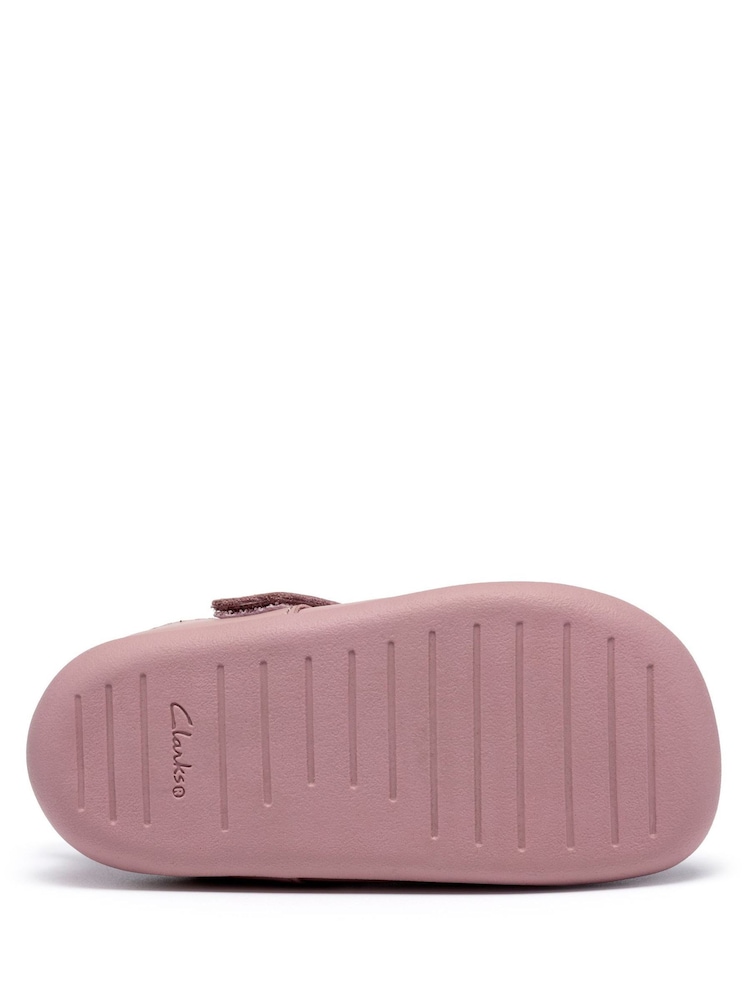 Clarks Pink Toddlers Roamer Heart Pre-Walkers Shoes in Dusty - Image 7 of 7