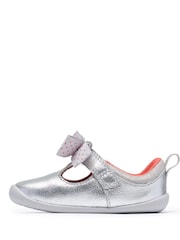 Clarks Silver Roamer Trim Silver First Steps Shoes - Image 2 of 6
