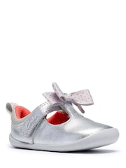Clarks Silver Roamer Trim Silver First Steps Shoes - Image 3 of 6
