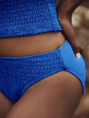 Cobalt Blue Shirred High Leg Bikini Bottom - Image 4 of 7