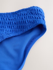 Cobalt Blue Shirred High Leg Bikini Bottom - Image 6 of 7