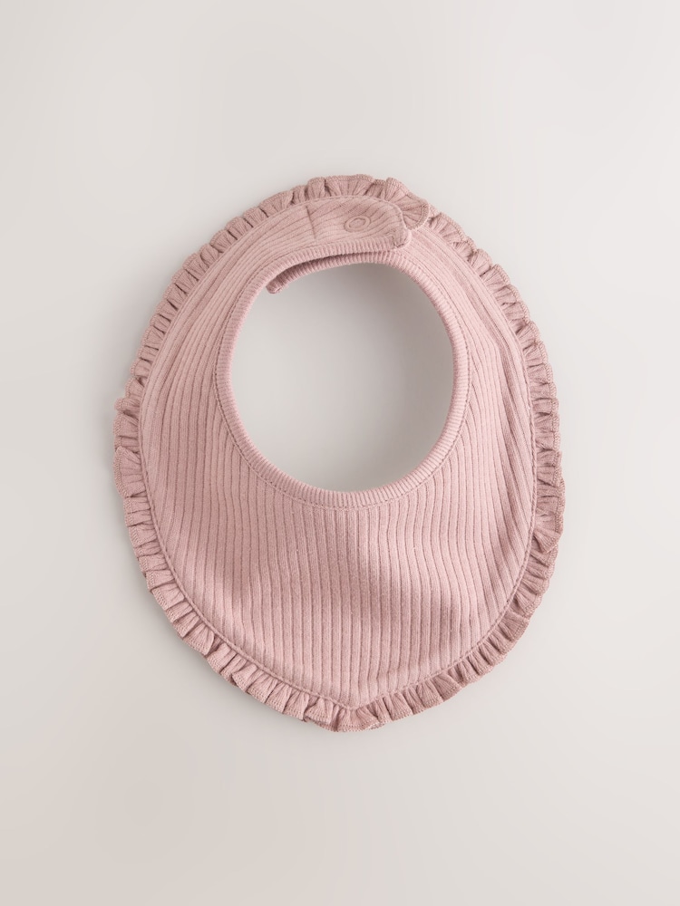 Pink/Blue Frill Dribble Bibs 3 Pack - Image 2 of 6 Pink/Blue Frill Dribble Bibs 3 Pack - Image 2 of 6