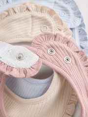 Pink/Blue Frill Dribble Bibs 3 Pack - Image 5 of 6