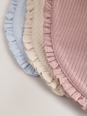Pink/Blue Frill Dribble Bibs 3 Pack - Image 6 of 6