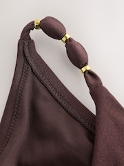 Chocolate Brown Tanga Midi Bikini Bottoms - Image 2 of 3