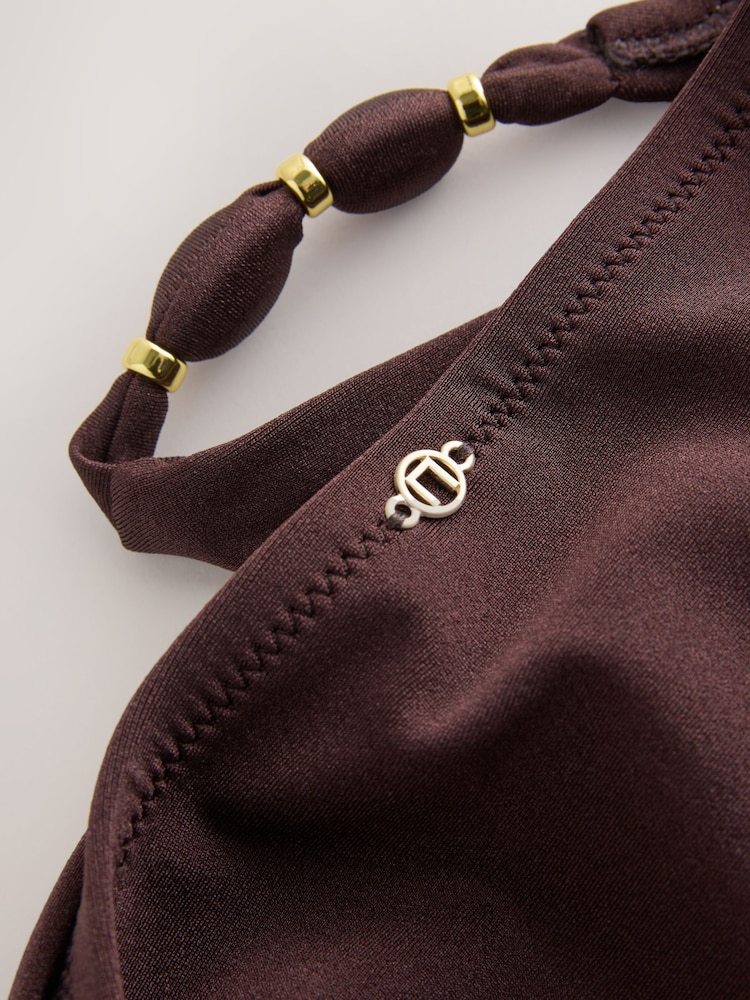 Chocolate Brown Tanga Midi Bikini Bottoms - Image 3 of 3