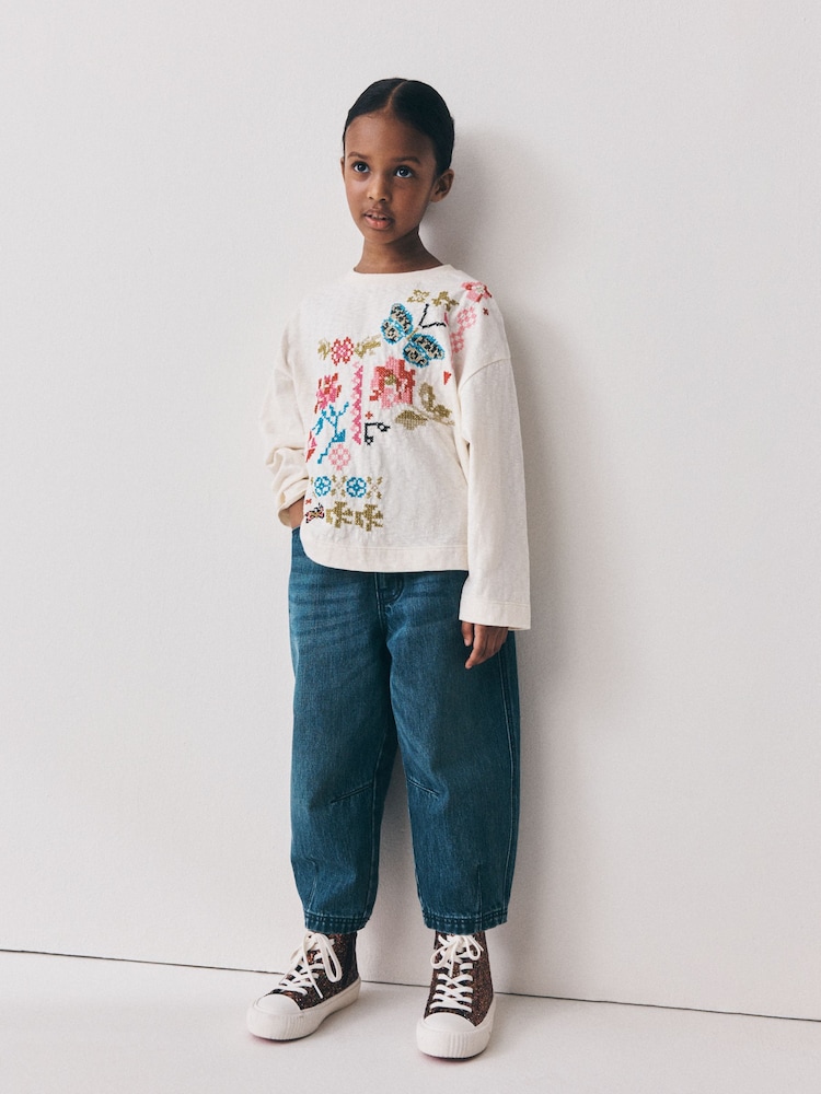 Ecru Embroidery Long Sleeve Top (3-16yrs) - Image 2 of 8 Ecru Embroidery Long Sleeve Top (3-16yrs) - Image 2 of 8