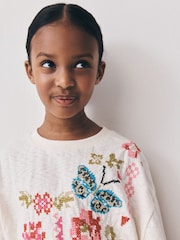 Ecru Embroidery Long Sleeve Top (3-16yrs) - Image 4 of 8