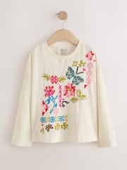 Ecru Embroidery Long Sleeve Top (3-16yrs) - Image 6 of 8