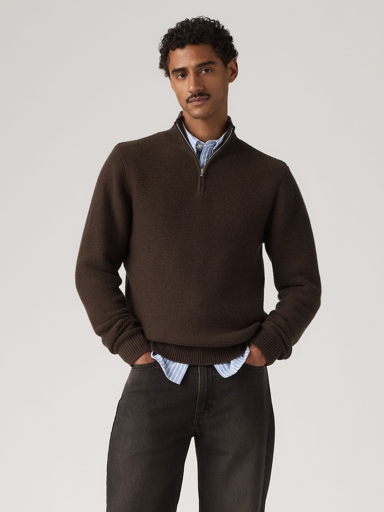 Levi's® Brown Original HM Quarter-Zip Sweater - Image 1 of 5