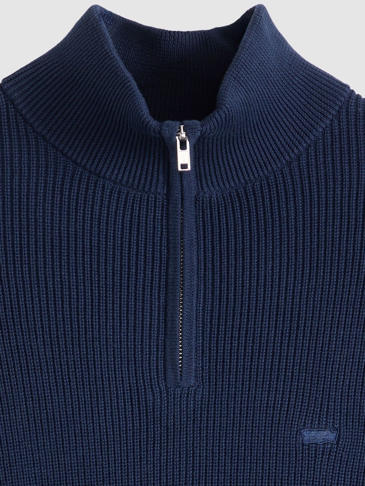 Levi's® Blue Quarter Zip Jumper - Image 6 of 6