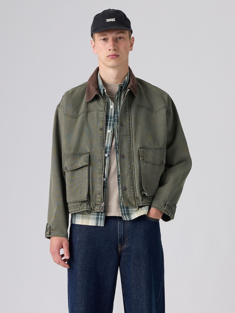 Levi's® Green Western Hilltop Chore Jacket - Image 2 of 5 Levi's® Green Western Hilltop Chore Jacket - Image 2 of 5
