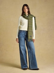 Joules Langtree Khaki Check Scarf - Image 2 of 7