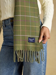 Joules Langtree Khaki Check Scarf - Image 3 of 7