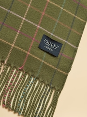 Joules Langtree Khaki Check Scarf - Image 6 of 7