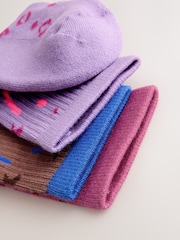 Purple and Red Cotton Rich Cushioned Sole Ankle Socks 3 Pack - Image 3 of 3