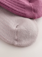 Berry Pink Rib Welly Socks 2 Pack - Image 3 of 4