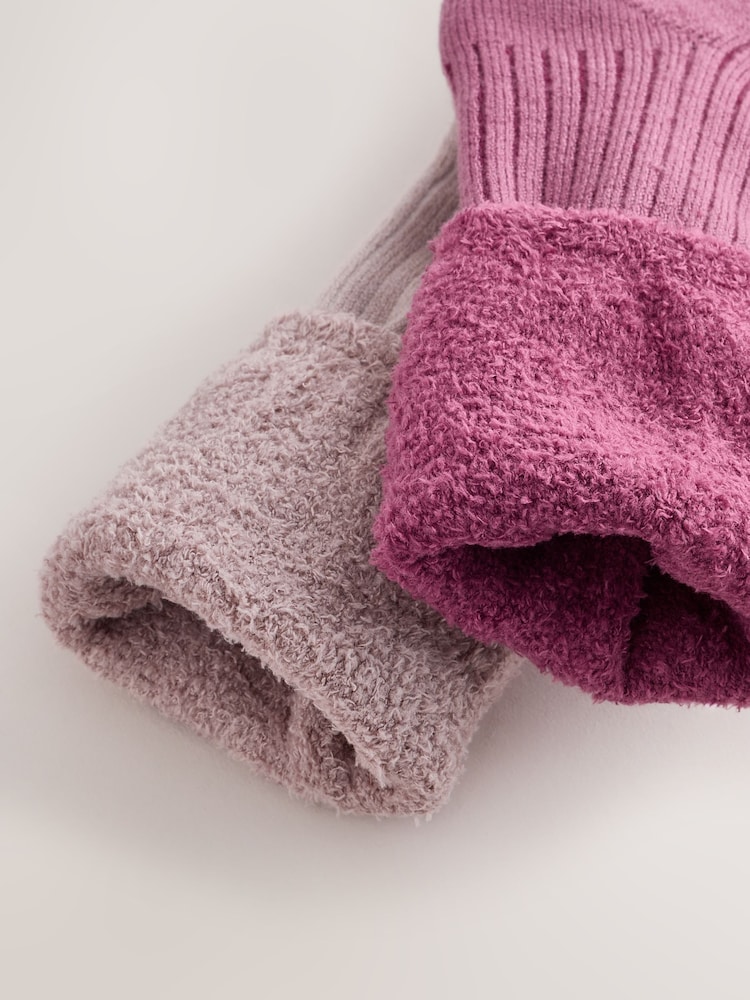 Berry Pink Rib Welly Socks 2 Pack - Image 4 of 4 Berry Pink Rib Welly Socks 2 Pack - Image 4 of 4