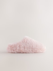 Pink Faux Fur Mule Slippers - Image 2 of 5
