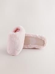 Pink Faux Fur Mule Slippers - Image 3 of 5