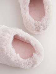 Pink Faux Fur Mule Slippers - Image 4 of 5