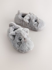 Grey Cat Character Mule Slippers - Image 1 of 5
