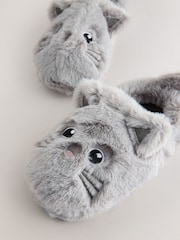 Grey Cat Character Mule Slippers - Image 3 of 5