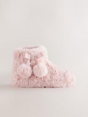 Pink Faux Fur Standard Fit (F) Slipper Boots - Image 2 of 5