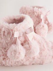 Pink Faux Fur Standard Fit (F) Slipper Boots - Image 3 of 5