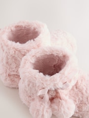 Pink Faux Fur Standard Fit (F) Slipper Boots - Image 4 of 5