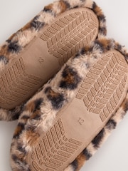 Leopard Print Faux Fur Mule Slippers - Image 5 of 5