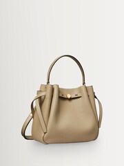 Tory Burch Soft Cement Romy Pebbled Bucket Bag - Image 4 of 6