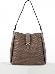 Braun - Luella Grey Flora Weave Hobo Bag - Bild 1 von 3