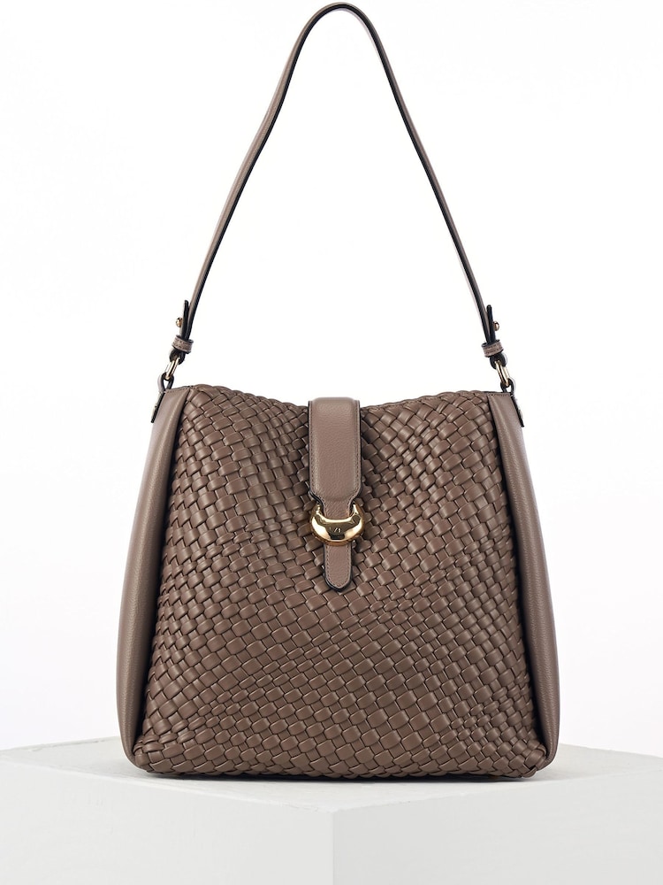 Braun - Luella Grey Flora Weave Hobo Bag - Bild 1 von 3